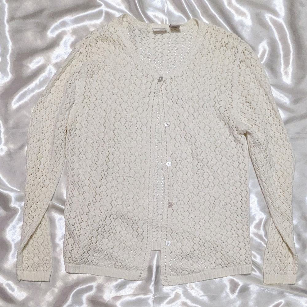 Cherokee Women's Cream Cardigan Sweater - Picture 2 of 9